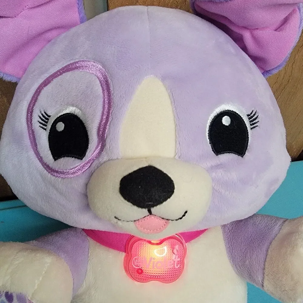 LeapFrog My Pal Violet Plush Interactive 13” Lavender Dog Tested With Cable